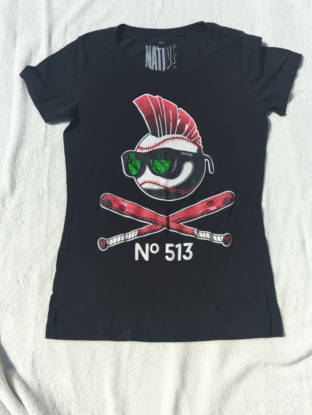 Native Kids Black Tee with Red & Green Graphic